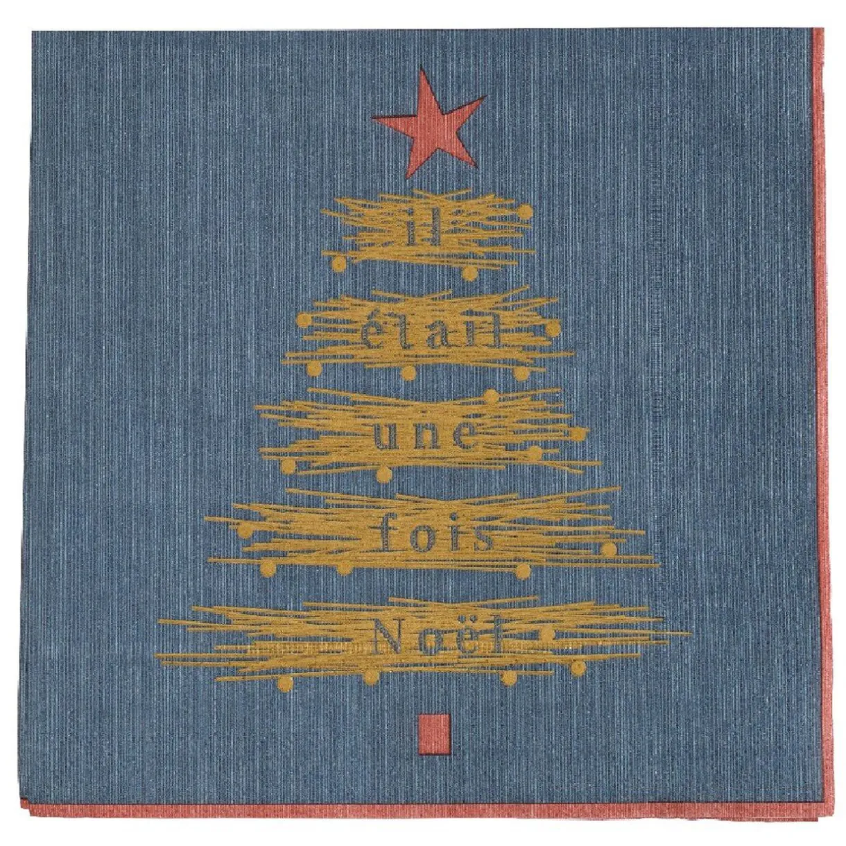 Outlet Gifi Serviette en papier imprimé Sapin Noël design bleu doré x20