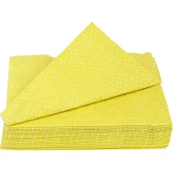 Sale Gifi Serviette en papier jaune motif confettis blanc x 20