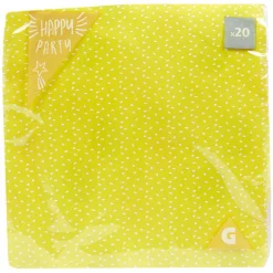 Sale Gifi Serviette en papier jaune motif confettis blanc x 20