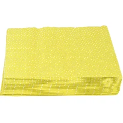 Sale Gifi Serviette en papier jaune motif confettis blanc x 20