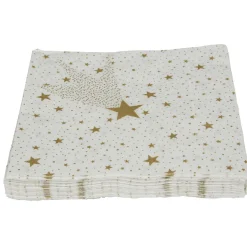 Outlet Gifi Serviette en papier motif étoiles dorées x20