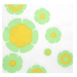 Outlet Gifi Serviette en papier motif fleurs vert fluo et jaune x20