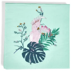 Outlet Gifi Serviette en papier motif oiseau tropical bleu vert x20