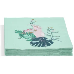 Outlet Gifi Serviette en papier motif oiseau tropical bleu vert x20