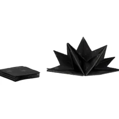 Outlet Gifi Serviette jetable pré pliée noire étoiles argentées x12