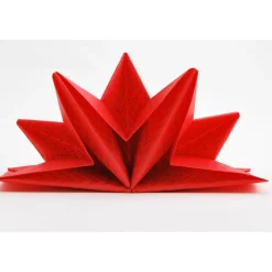 Outlet Gifi Serviette jetable pré pliée rouge chevrons dorés x12