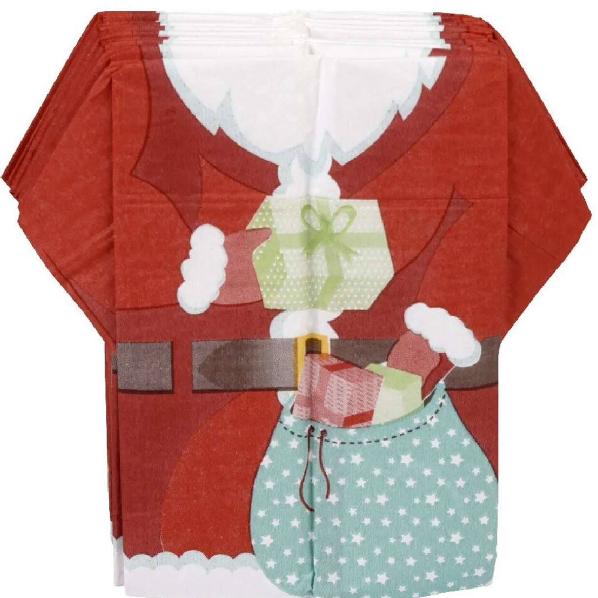 Outlet Gifi Serviette jetable pré pliée design père noël x10