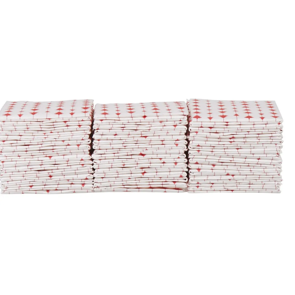 Sale Gifi Serviette jetable pré pliée blanche sapins rouges x12