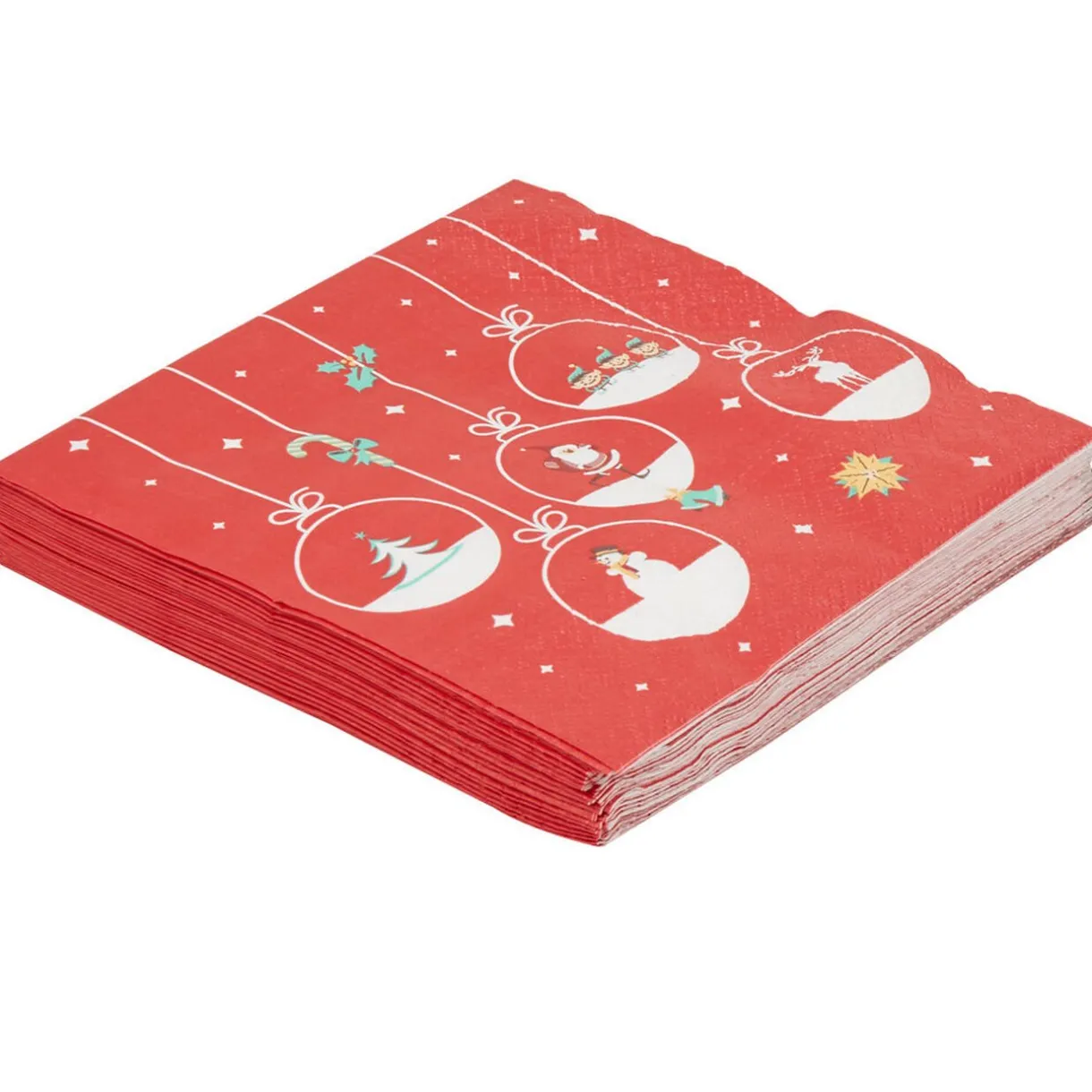 Outlet Gifi Serviette jetable rouge design suspensions de noël x20