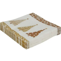 Outlet Gifi Serviette motif sapin de Noël en papier doré x20