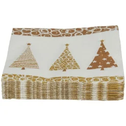 Outlet Gifi Serviette motif sapin de Noël en papier doré x20