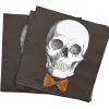 Discount Gifi Serviette papier Halloween imprimé squelette gentleman noir blanc x20