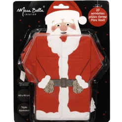 Outlet Gifi Serviette pré pliée Père Noël x10