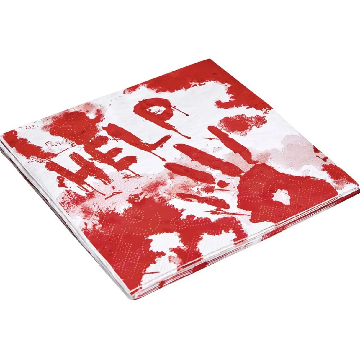 Gifi Serviette ronde en papier Halloween imprimé sang blanc et rouge x8