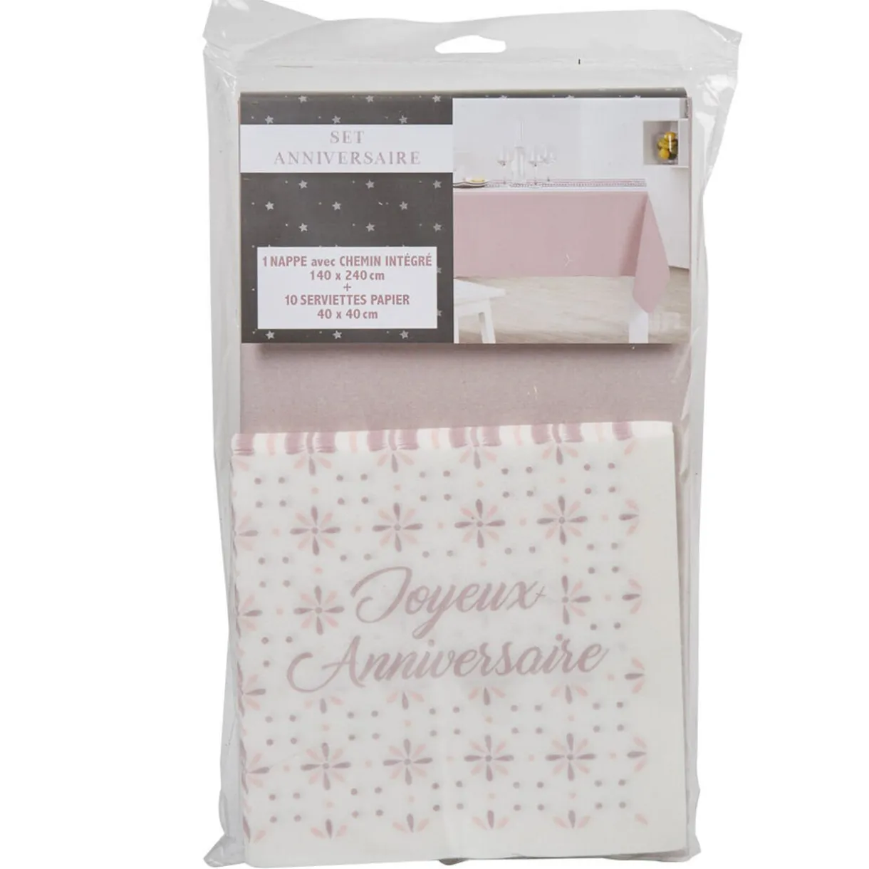 Best Gifi Set décoration de table anniversaire blanc et rose