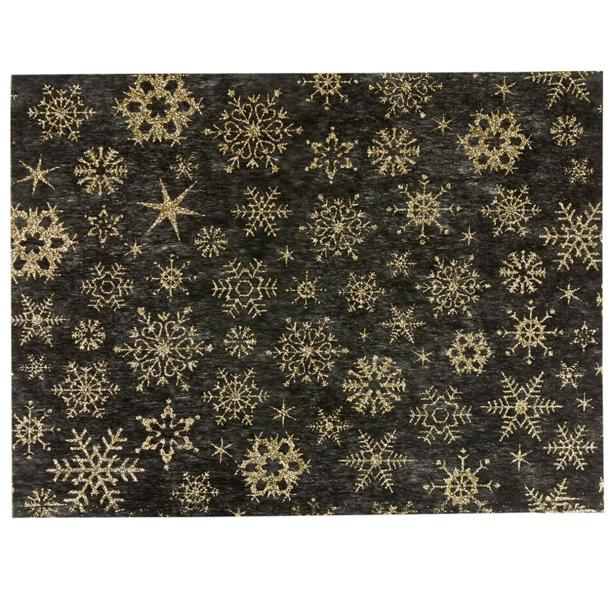 Outlet Gifi Set de table noir design flocons dorés x8