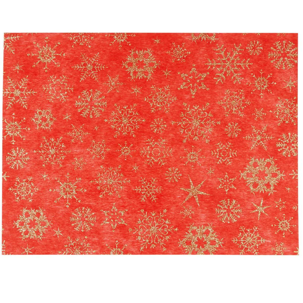 Outlet Gifi Set de table rouge design flocons dorés x8