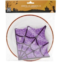 Online Gifi Set jetable Halloween serviette x10 et assiette x10
