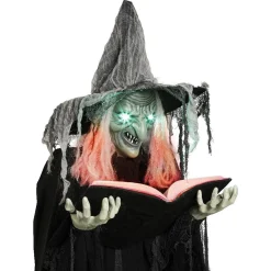 Discount Gifi Sorcière debout tenant un livre lumineuse et sonore