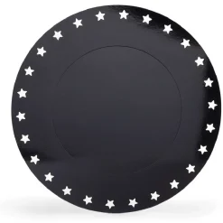 Outlet Gifi Sous assiette rebord étoile plastique noir Ø34cm x4