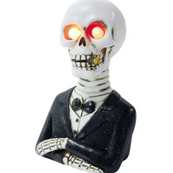 Discount Gifi Squelette gentleman Halloween LED polyrésine noir et blanc