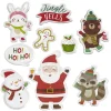 Gifi Sticker gel Père Noël Lapin Ourson pour fenêtre^ Décoration De Fenêtre