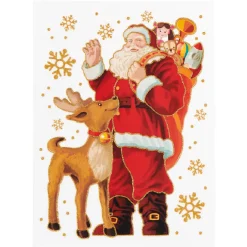 Gifi Sticker électrostatique Père Noël et renne^ Décoration De Fenêtre