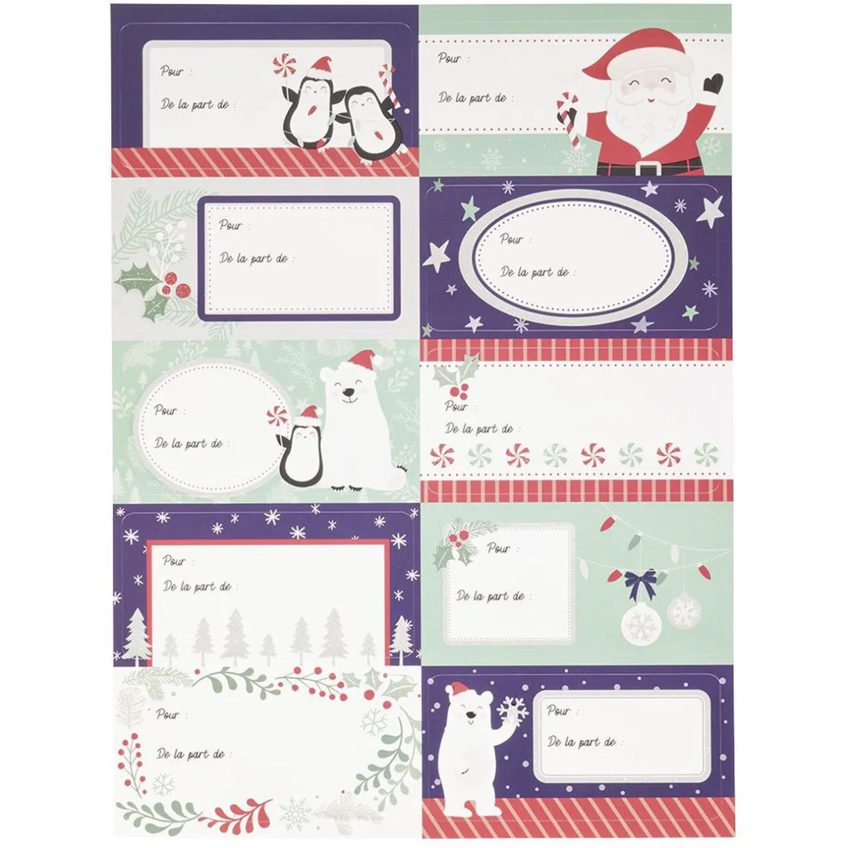 Gifi Sticker pour cadeau Noël x10^ Loisirs Créatifs Et Emballage Cadeau