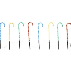 Gifi Sucre d'orge lumineux solaire à rayures x 8^ Décoration Extérieure De Noël