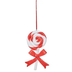 Gifi Supension bonbon lolipop blanc rouge^ Décoration Sapin
