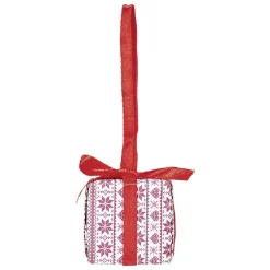 Discount Gifi Supension forme cadeau de Noël rouge blanc x 4