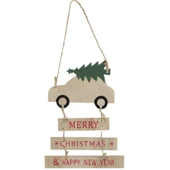 Gifi Supension Pancarte de Noël message Merry Christmas et Happy New Year^ Décoration Sapin