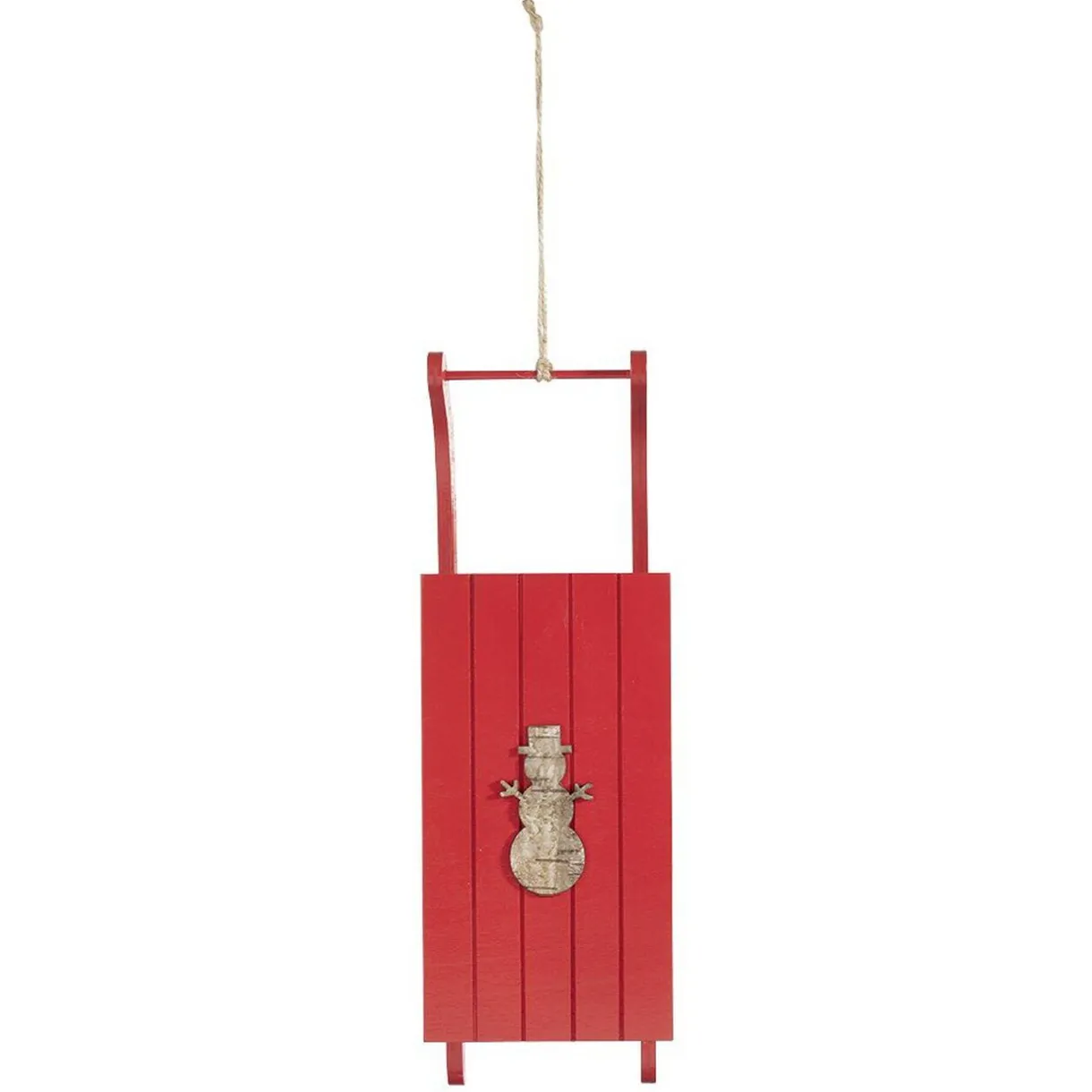 Gifi Supension Traineau de Noël en bois rouge^ Décoration Sapin