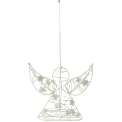 Gifi Suspension Ange de Noël métal blanc^ Décoration Sapin