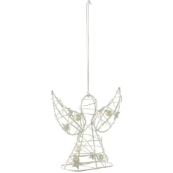 Gifi Suspension Ange de Noël métal blanc^ Décoration Sapin