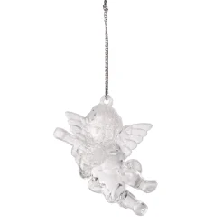 Gifi Suspension ange transparent effet glacé^ Décoration Sapin
