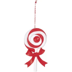 Online Gifi Suspension Bonbon lolipop blanc rouge H11 cm