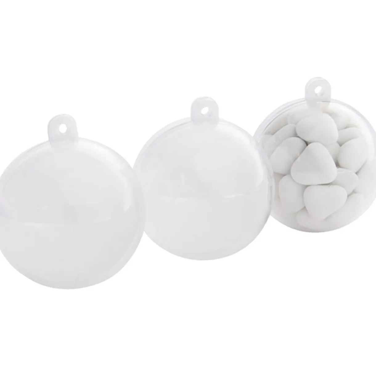 Outlet Gifi Suspension boule blanche et transparente x3