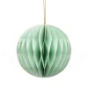 Gifi Suspension boule 3D en papier certifié FSC® vert et doré Ø8cm^ Décoration Sapin