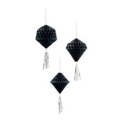 Discount Gifi Suspension boule en papier noir x3