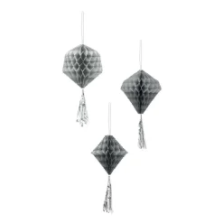Outlet Gifi Suspension boule en papier gris x3