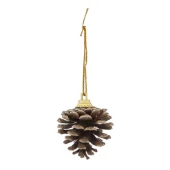 Gifi Suspension boules de Noël dorées et pommes de pin^ Décoration Sapin