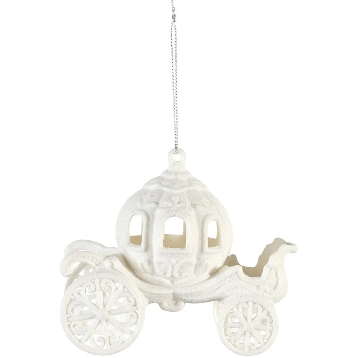 Gifi Suspension carrosse de Noël givré^ Décoration Sapin