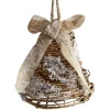 Gifi Suspension cloche en rotin avec noeud en jute H.11,5 cm^ Décoration Sapin