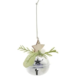 Gifi Suspension Clochette de Noël avec détails en bois et eucalyptus^ Décoration Sapin