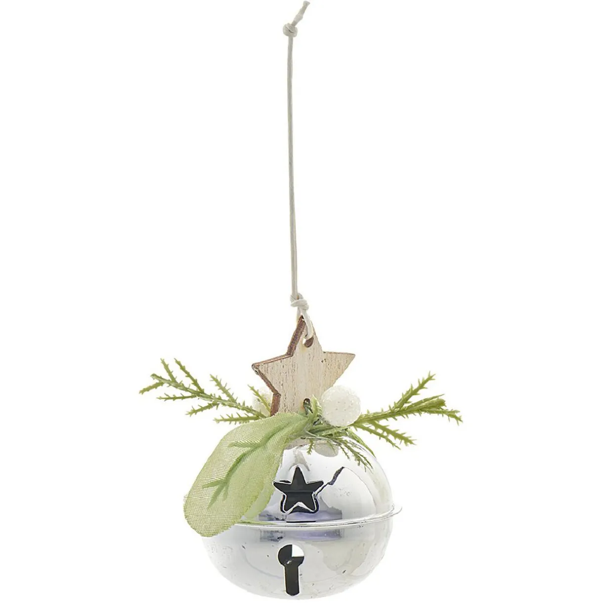 Gifi Suspension Clochette de Noël avec détails en bois et eucalyptus^ Décoration Sapin