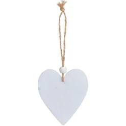 Hot Gifi Suspension coeur/étoile/sapin bois et feutrine rouge ou blanc