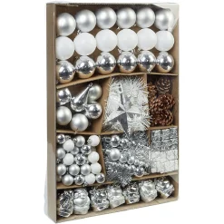 Gifi Suspension de Noël blanc et gris argenté x100^ Décoration Sapin