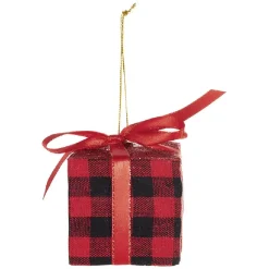 Gifi Suspension de Noël Cadeau vintage rouge noir^ Décoration Sapin