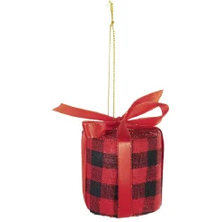 Gifi Suspension de Noël Cadeau vintage rouge noir^ Décoration Sapin